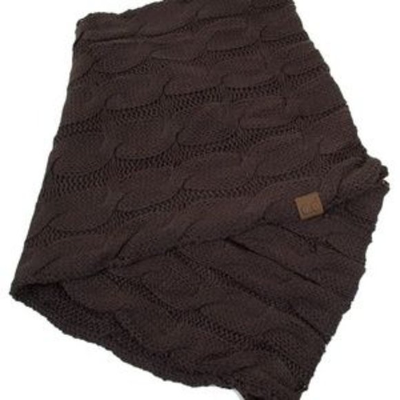 C.C 3pc Knit Warm Pom Beanie Gloves Scarves Set